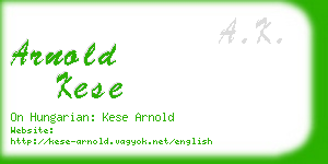 arnold kese business card